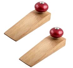 2 Pieces Neon Cherry Round Ceramic Wooden Door Stopper